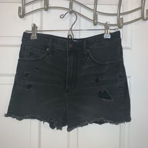 Distressed Black, A&F shorts.